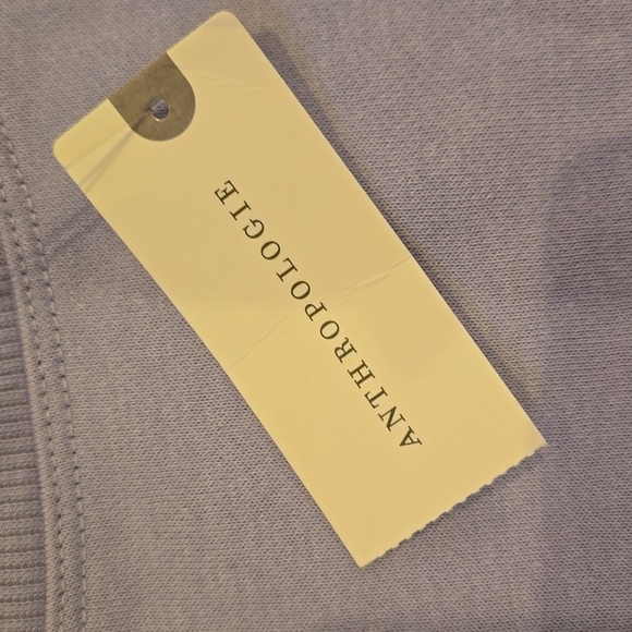 New Anthropologie Maeve Lavender Tulle Ruffle Short Sleeve Sweatshirt - Picture 2 of 11